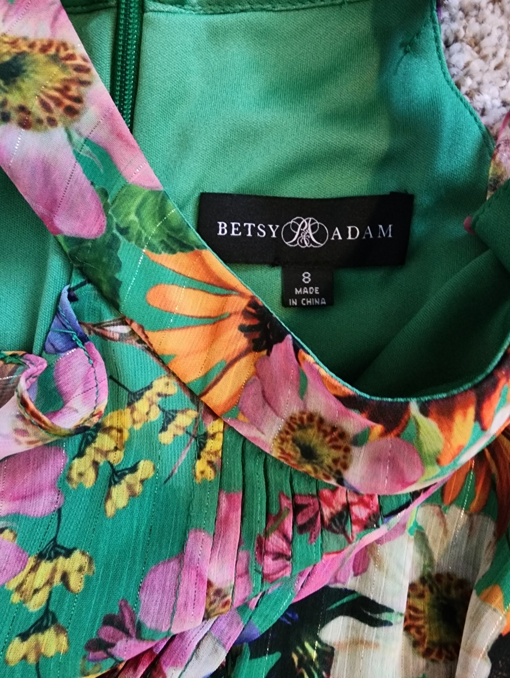 🌸Stunning Betsy & Adam Floral Halter Gown - Size 8 SUMMER DRESS HALTER STYLE ✨️ - Picture 13 of 16